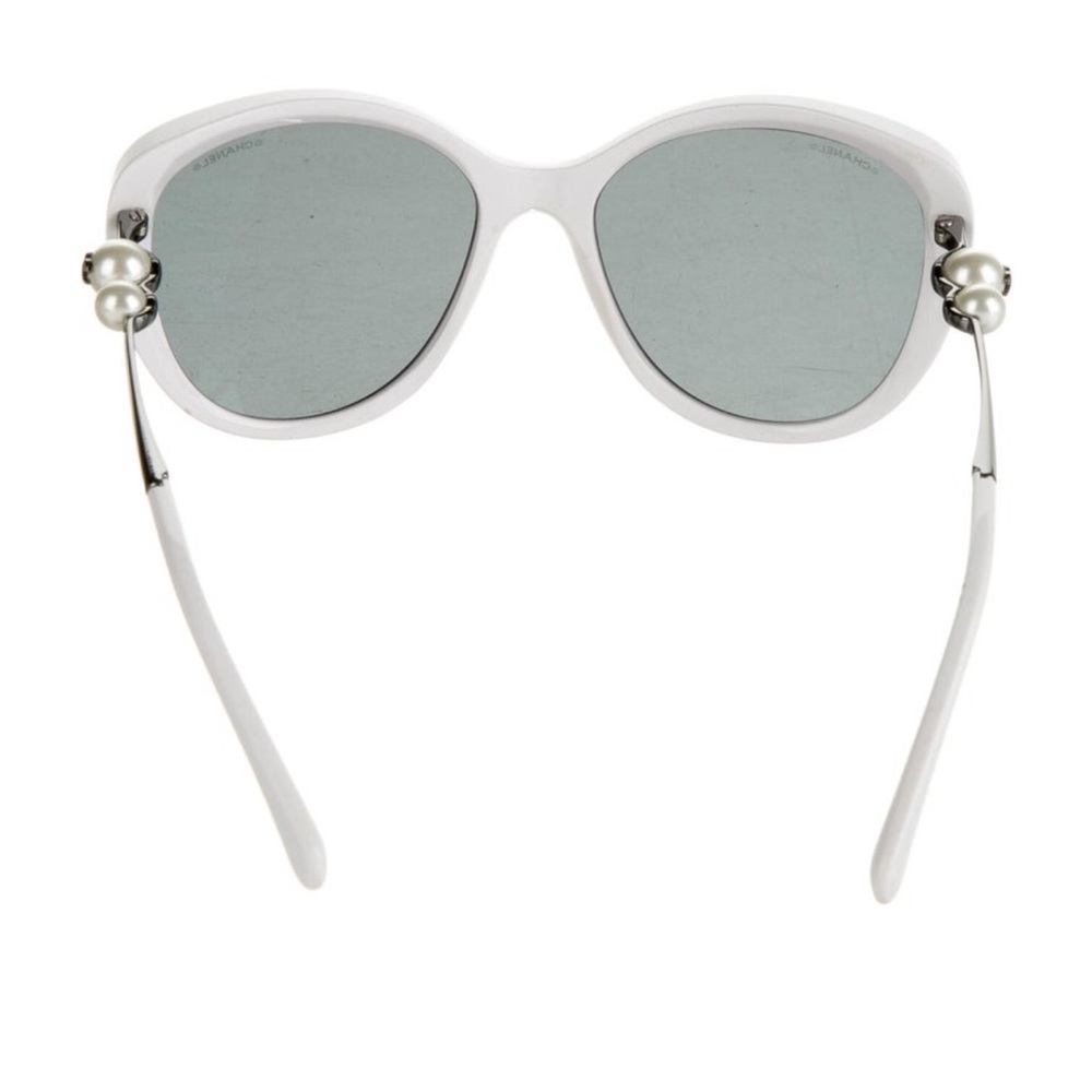 CHANEL Cat-Eye Sunglasses Acetate Butterfly Winter Pearl Sunglasses 5339-H White - Picture 6 of 11